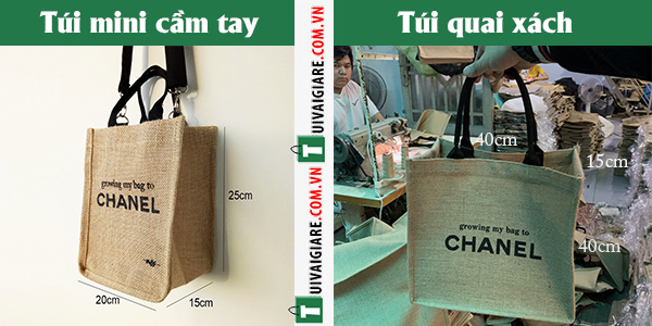 Kích thước túi chanel vải bố đay hiện nay