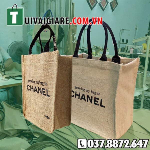 Túi Chanel Vải Bố Đay