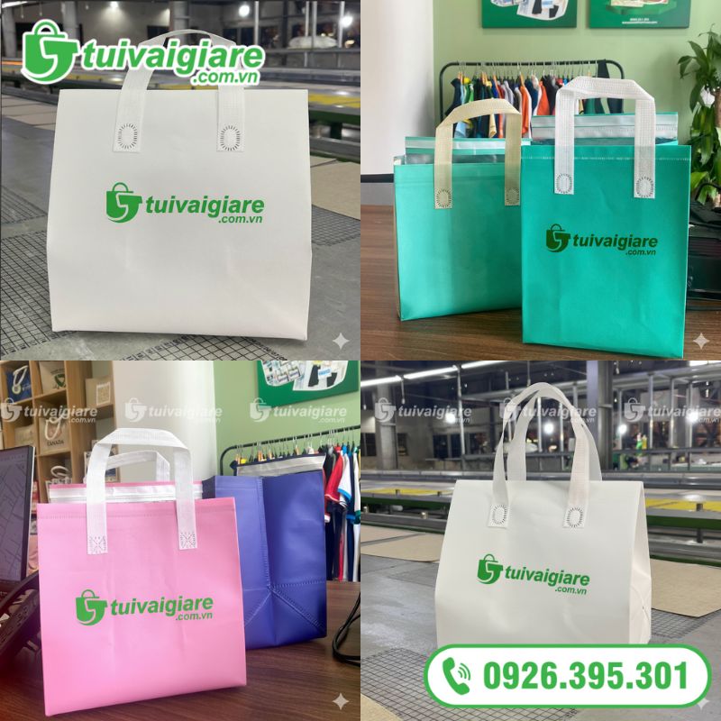 Túi đựng hộp cơm quai xách in logo theo yêu cầu