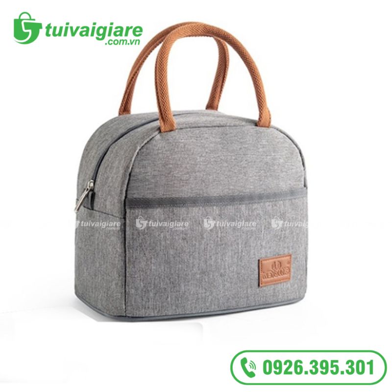 Túi đựng hộp cơm giữ nhiệt dáng hộp gọn gàng, cứng cáp