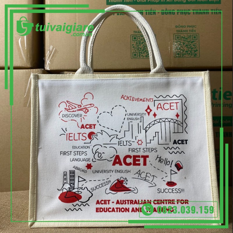 túi vải đay in theo yêu cầu ACET