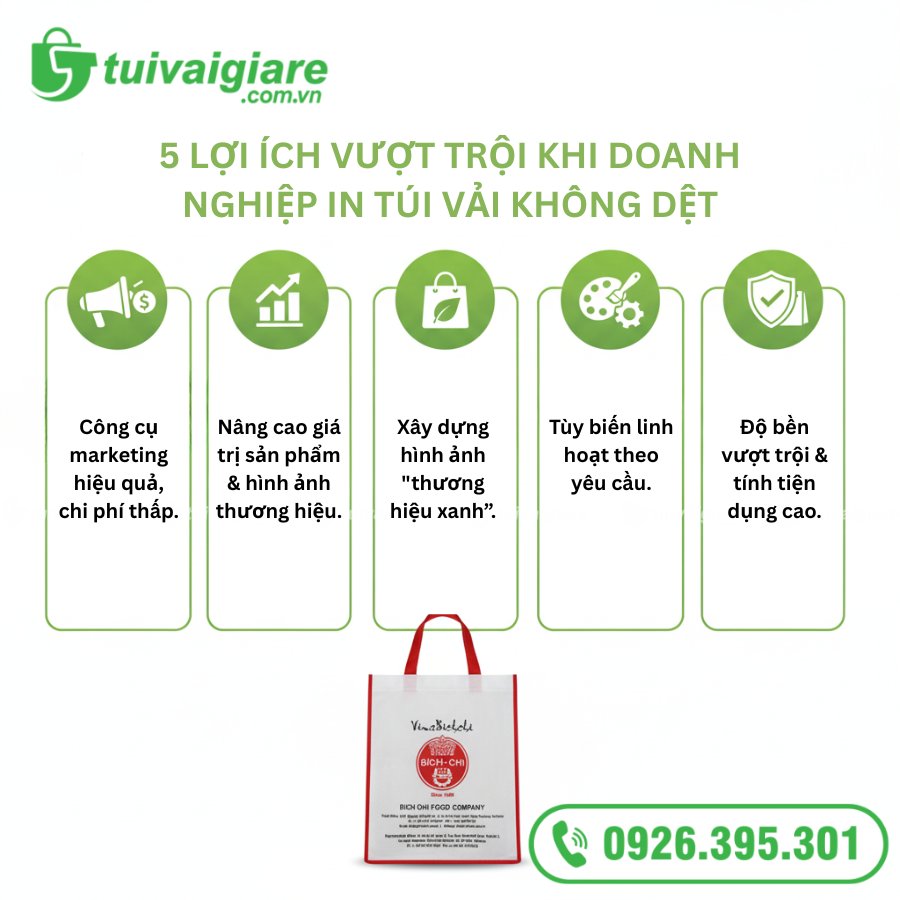 túi vải không dệt in logo