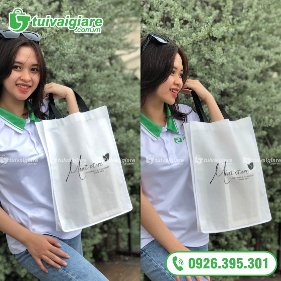 Túi vải không dệt shop thời trang nữ Mint Store