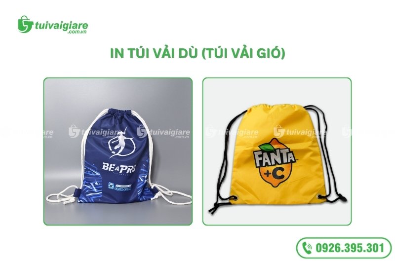 đặt in túi vải dù