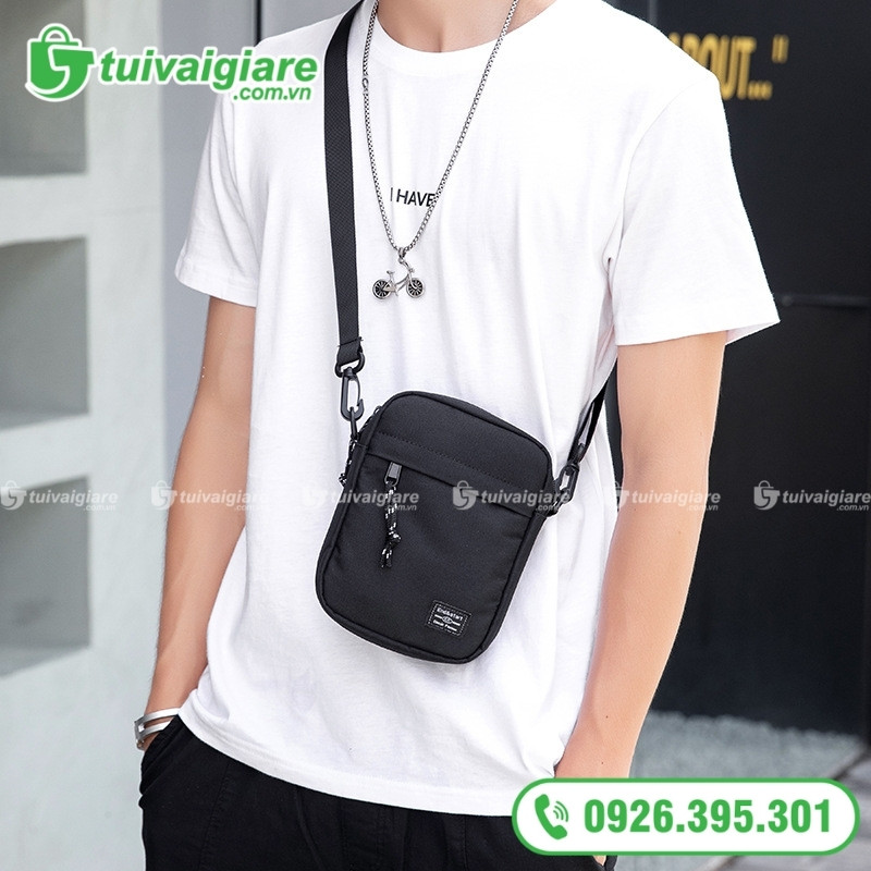 túi đeo chéo nam bằng vải phong cách