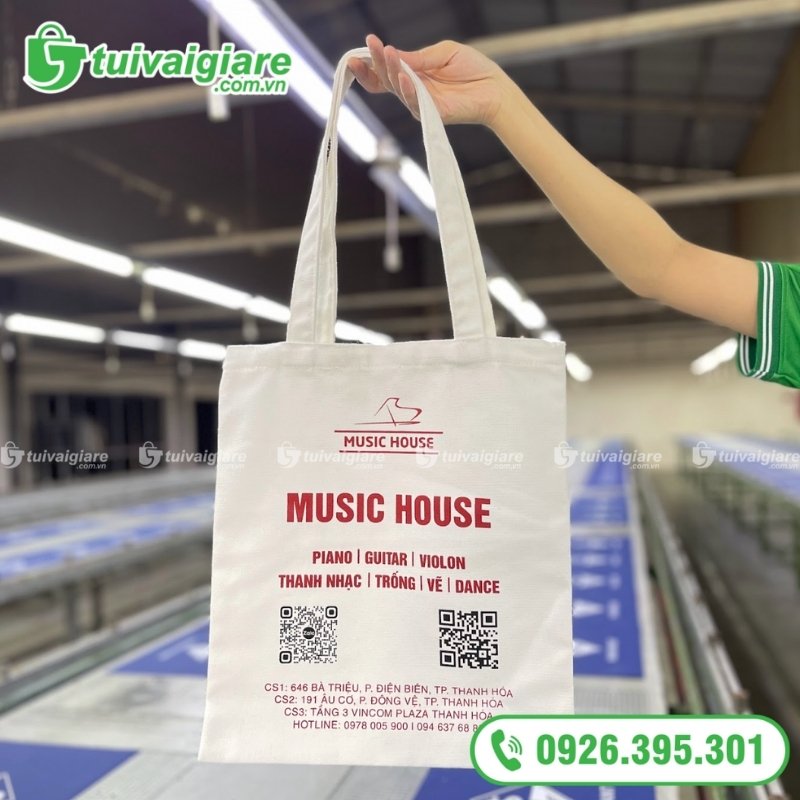 may túi vải bố canvas Music House