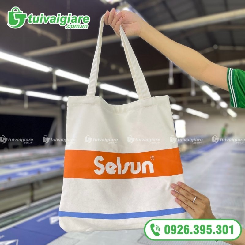 túi canvas in logo Selsun
