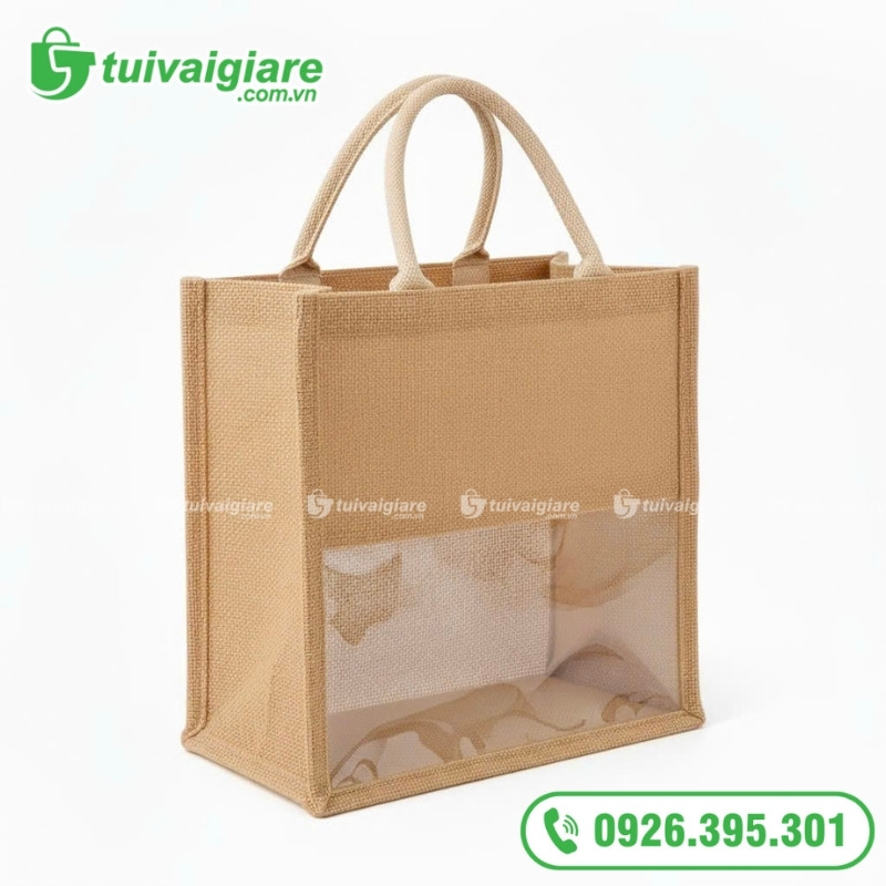 Mẫu túi vải đay phối nhựa trong suốt 2