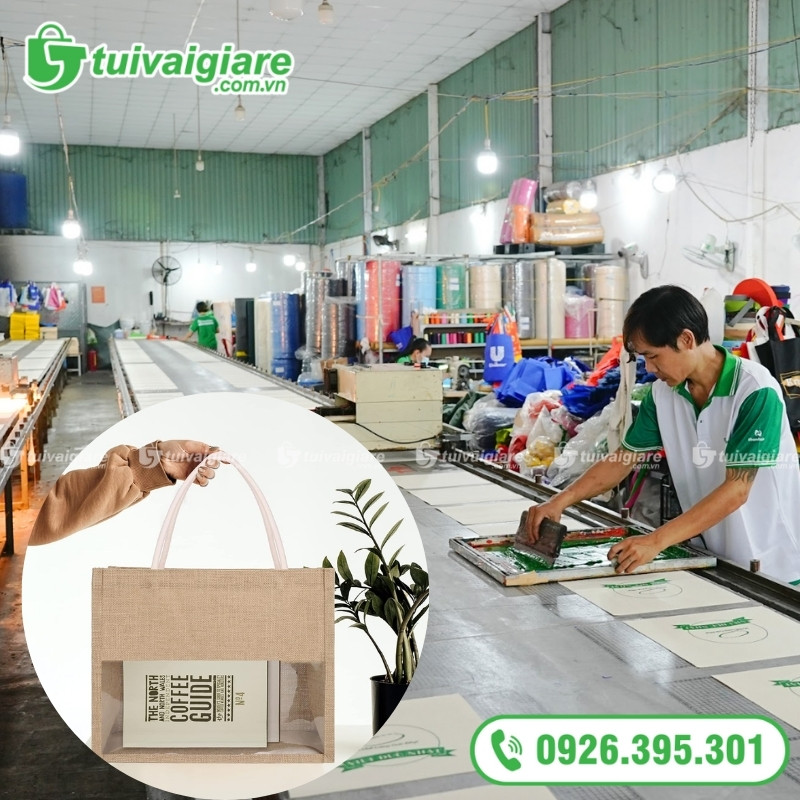 xưởng may vải đay phối nhựa trong suốt