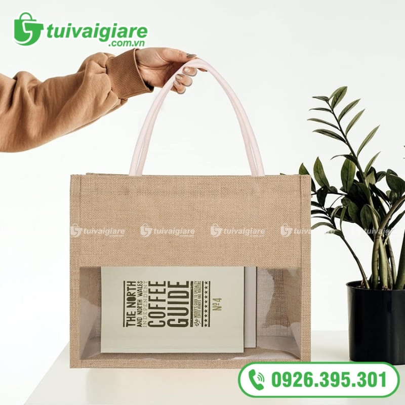 Mẫu túi vải đay phối nhựa trong suốt