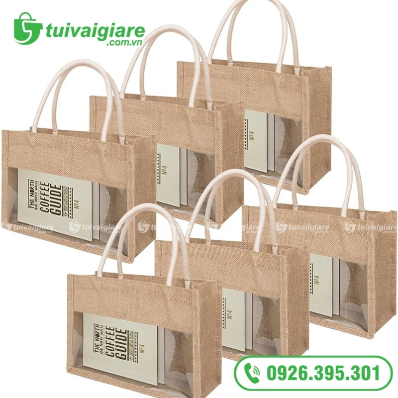 Mẫu túi vải đay phối nhựa trong suốt