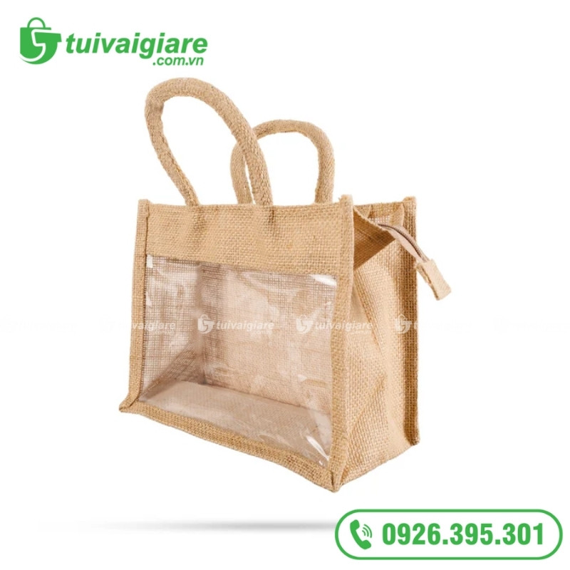 Mẫu túi vải đay phối nhựa trong suốt