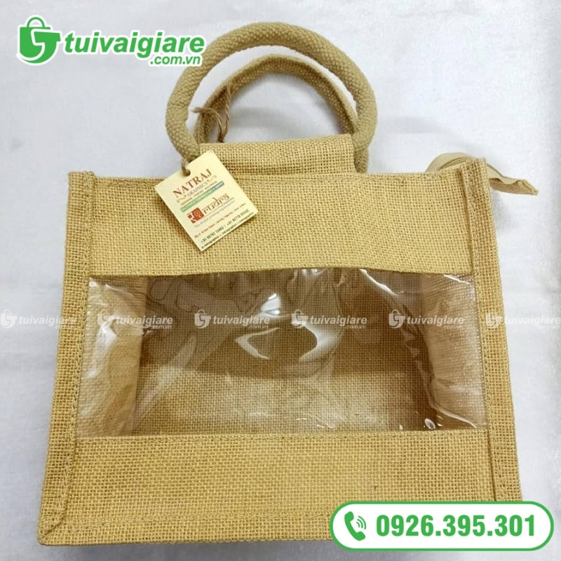 Mẫu túi vải đay phối nhựa trong suốt