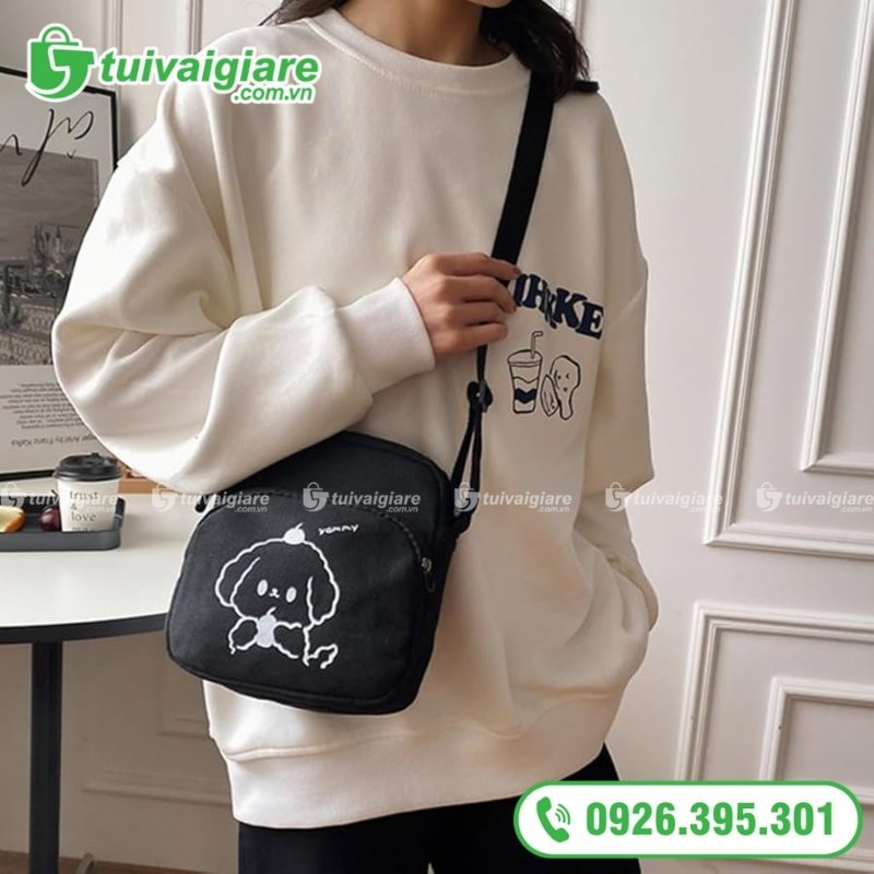 túi canvas đeo chéo nữ nhỏ