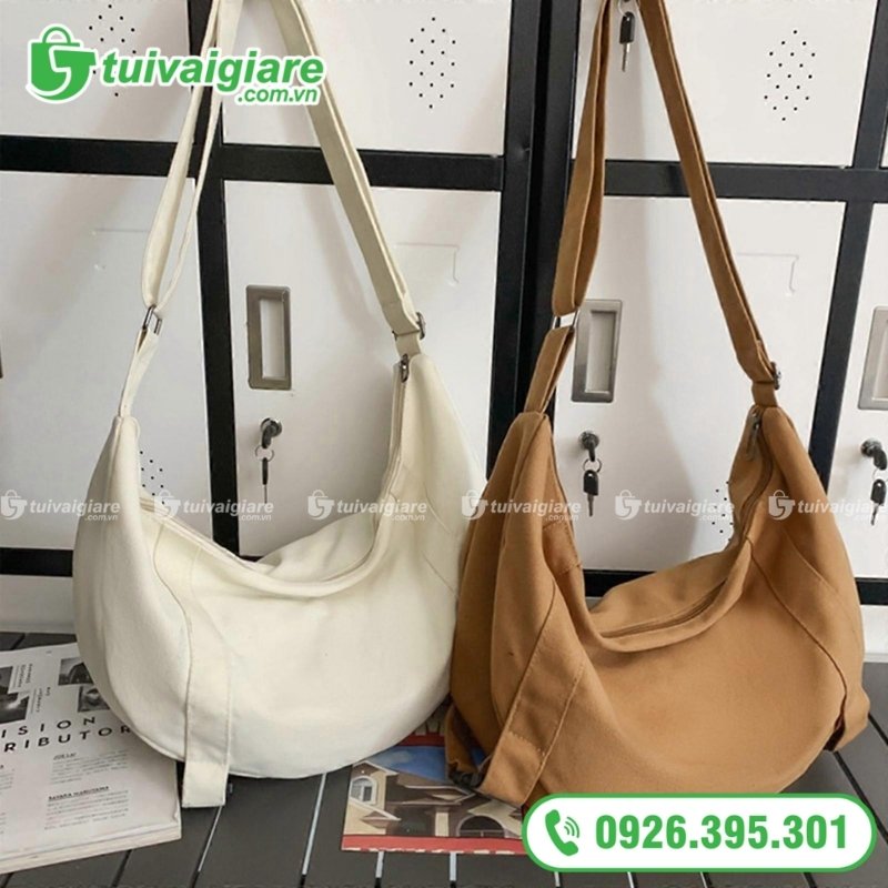 túi đeo chéo nữ vải canvas