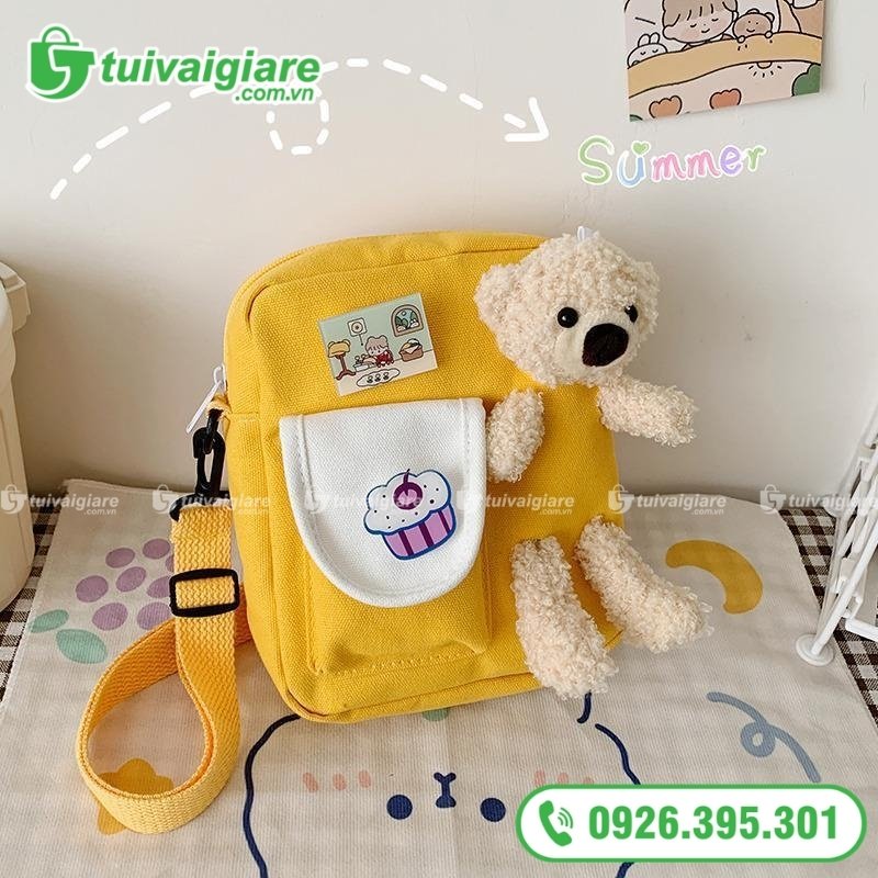 túi vải đeo chéo nữ nhỏ dễ thương