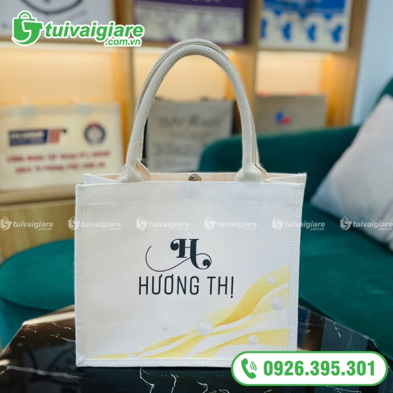 Mẫu túi vải linen mỹ phẩm 5