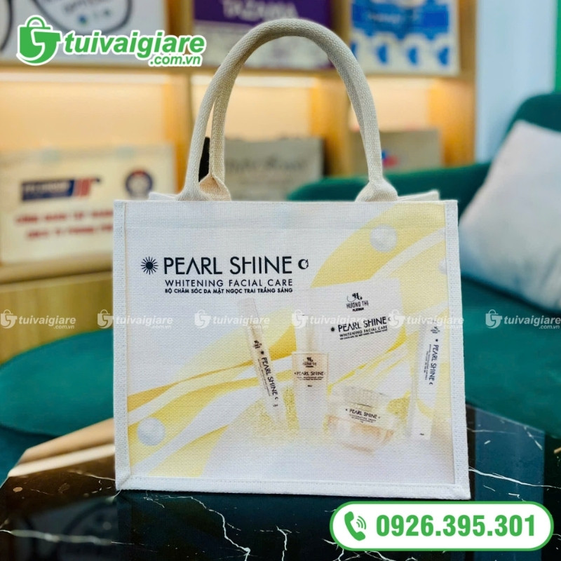 Mẫu túi vải linen mỹ phẩm 6