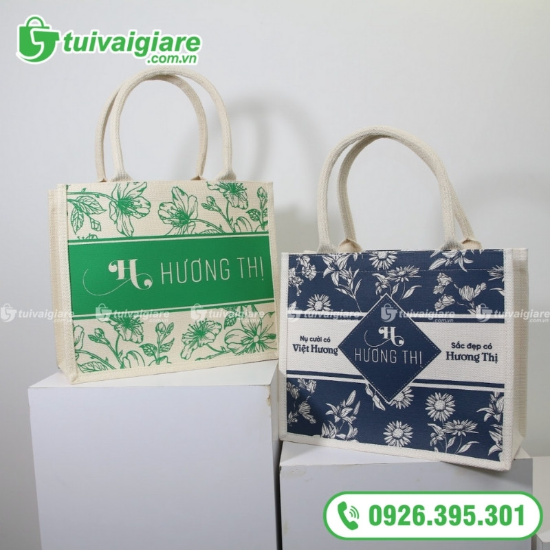 Mẫu túi vải linen mỹ phẩm 9