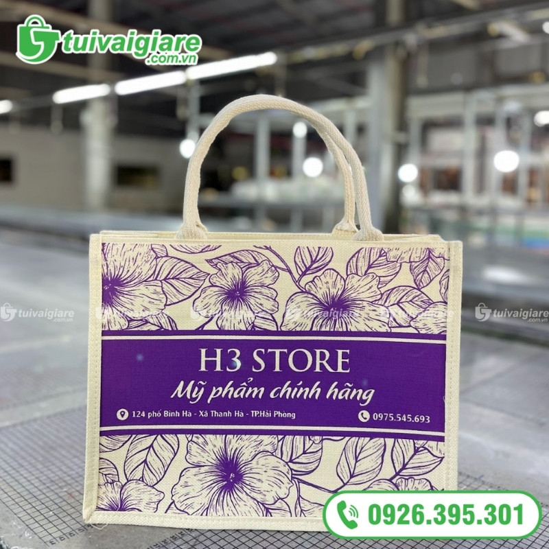 Mẫu túi vải linen mỹ phẩm 4