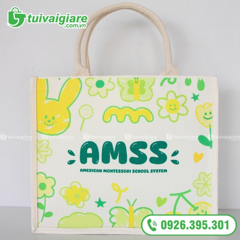 Mẫu túi vải linen trung tâm anh ngữ 3