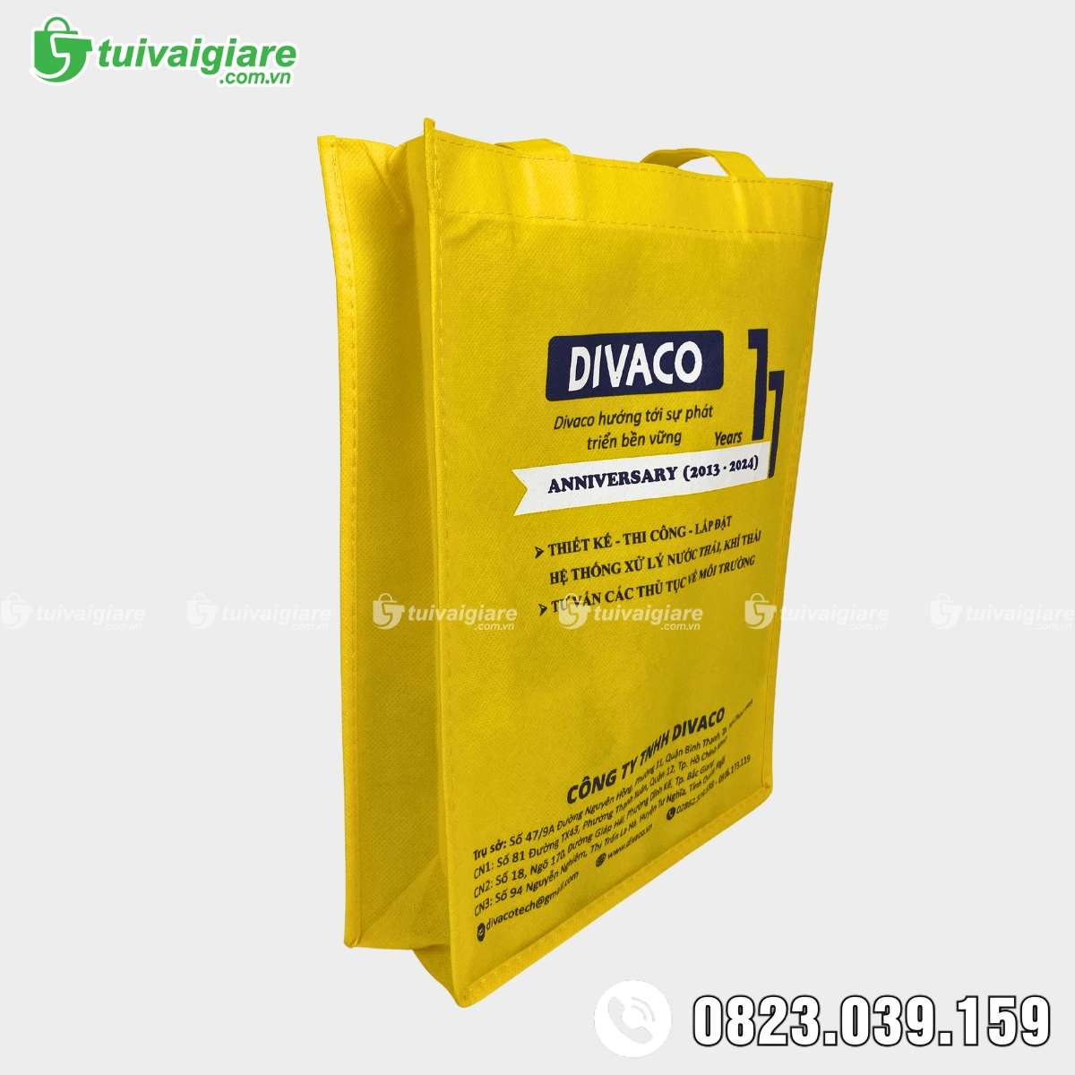 Túi vải không dệt dạng hộp đựng đồ