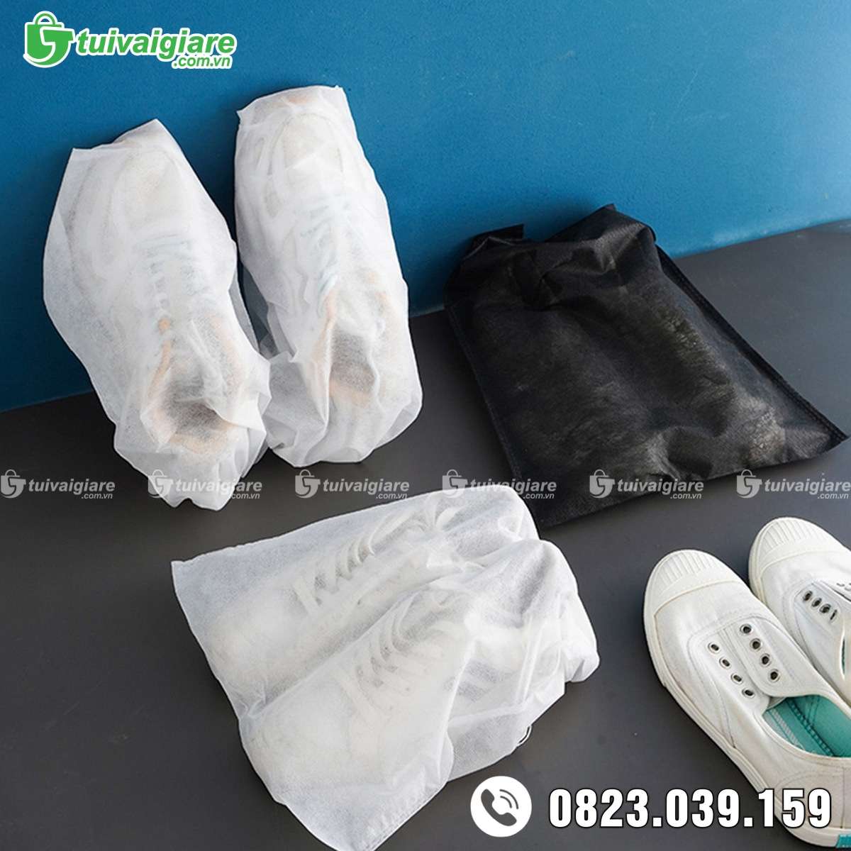 Túi vải đựng giày dây rút