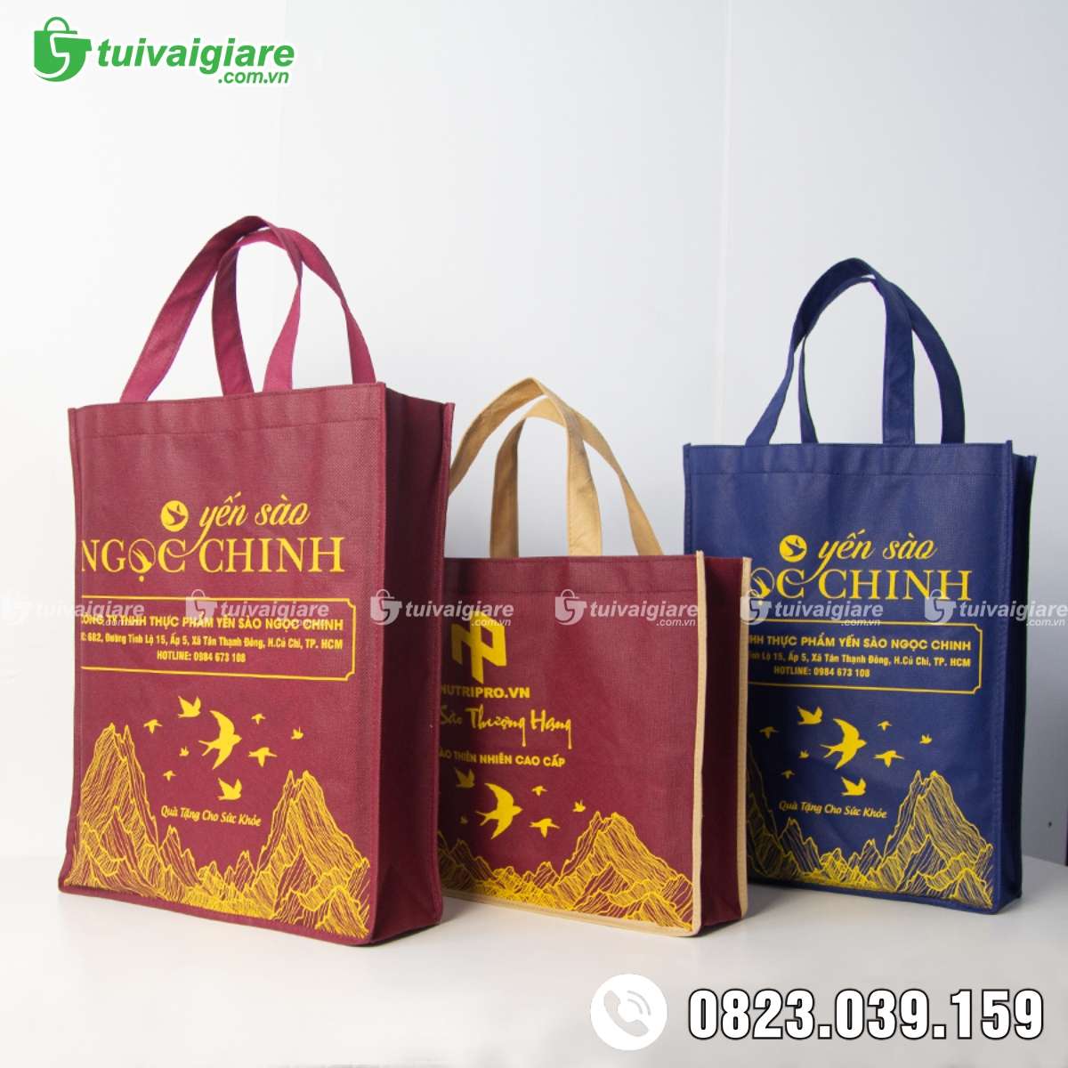 May Túi Vải Không Dệt Đựng Yến Sào Giá Rẻ