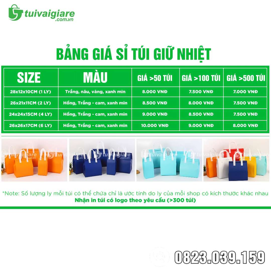 bang gia may tui giu nhiet