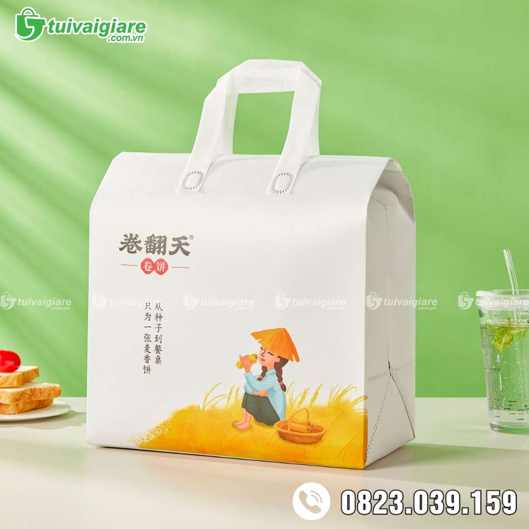 Túi giữ nhiệt vải không dệt đựng 4 li nước