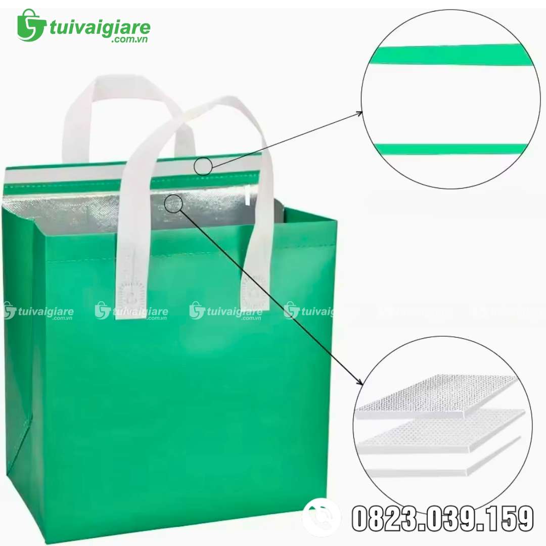 Cấu tạo túi đựng đồ giữ nhiệt vải không dệt