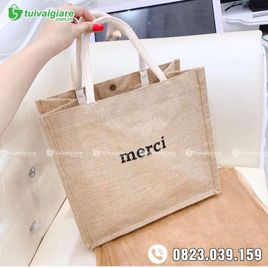 May túi vải đay merci đẹp