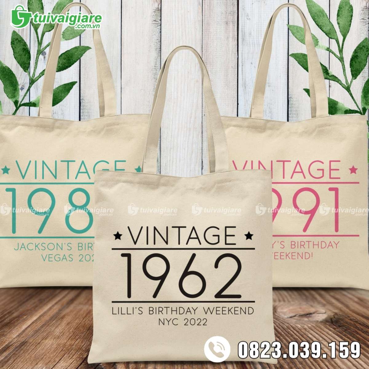 Túi vải canvas phong cách thập niên 90