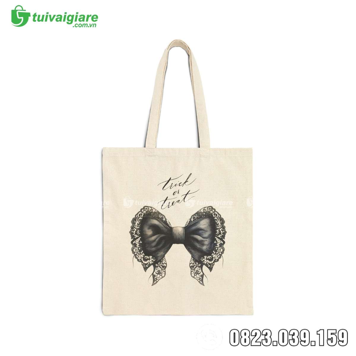 Túi vải canvas hình nơ