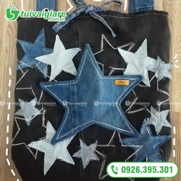 Trang Trí Khi Tự May Túi Vải Jean