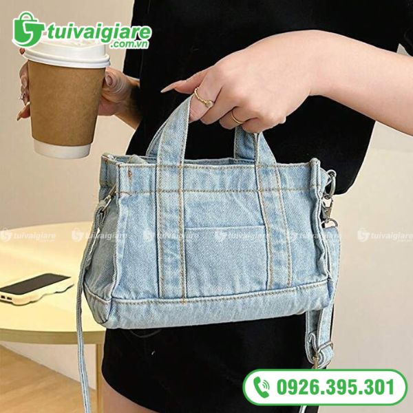 Túi Xách Tay Được May Bằng Vải Jean