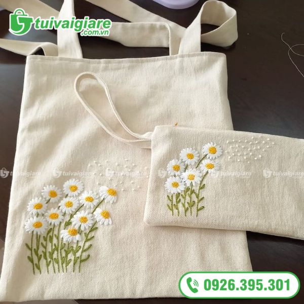 Túi Vải Tote Hoa Cúc