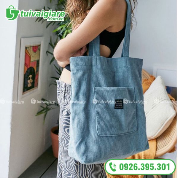 Túi xách vải bò phối da, phối canvas