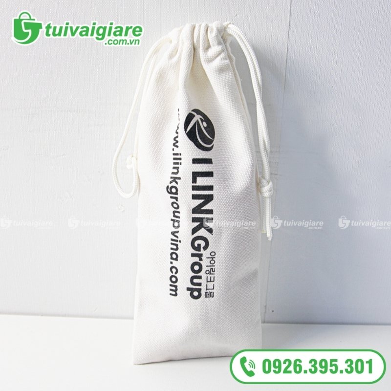 túi vải đựng chai nước dây rút
