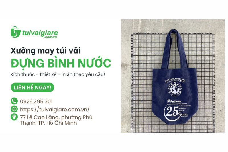 Xưởng may túi vải đựng bình nước