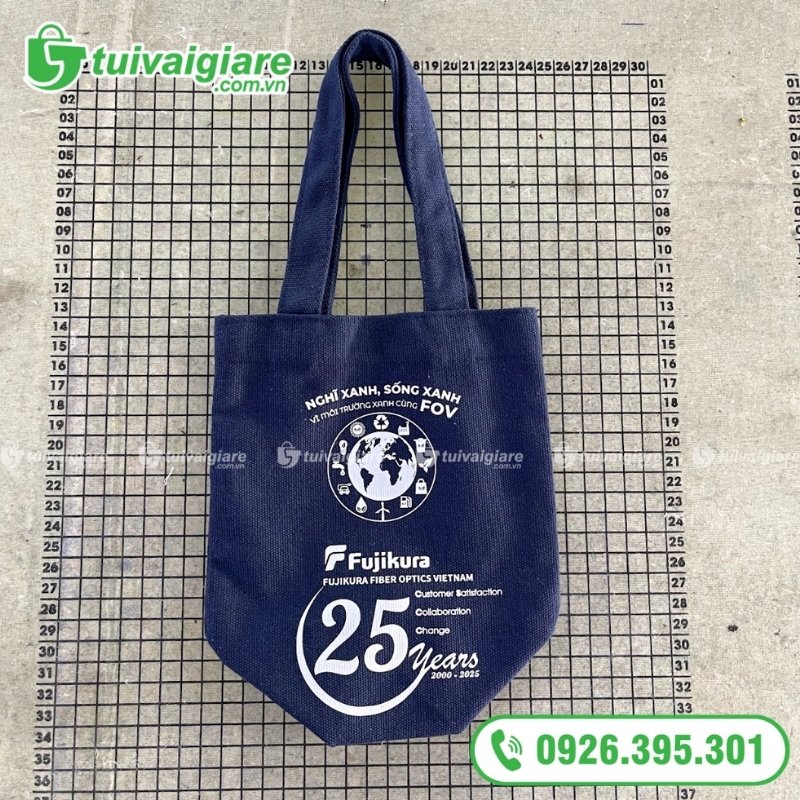 túi vải canvas đựng bình nước 