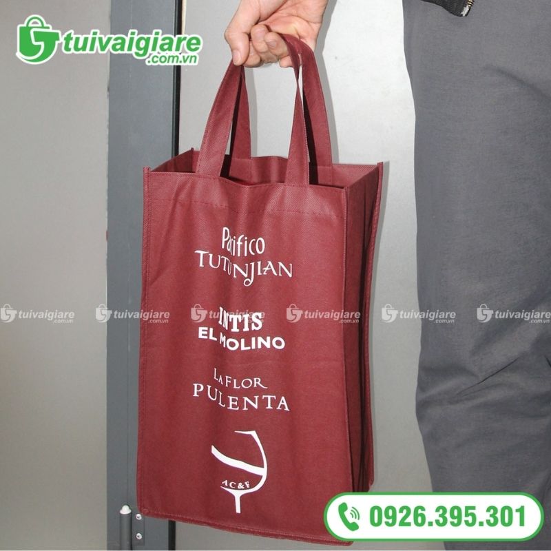 túi vải không dệt tết đựng rượu vang