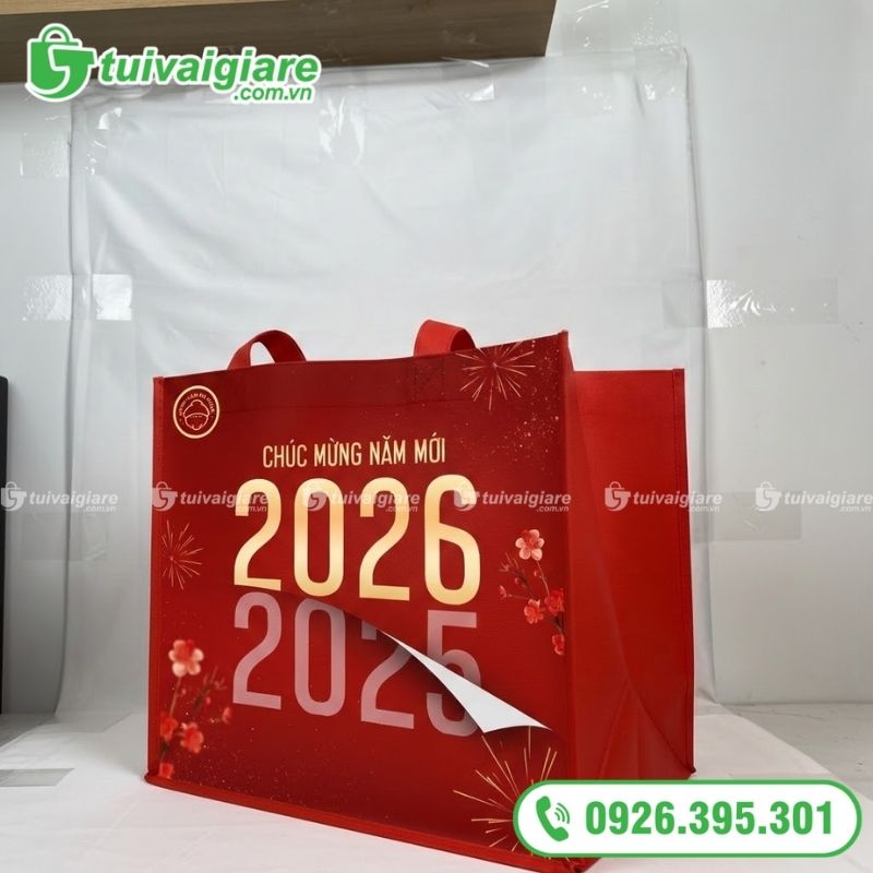 túi vải đựng quà tết in chuyển nhiệt