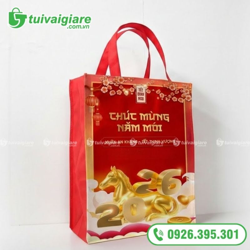 túi vải quà tết đựng quà đứng form
