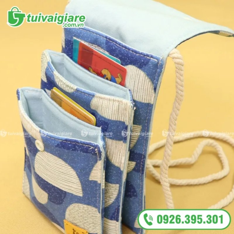 túi vải đựng điện thoại nữ nhiều ngăn