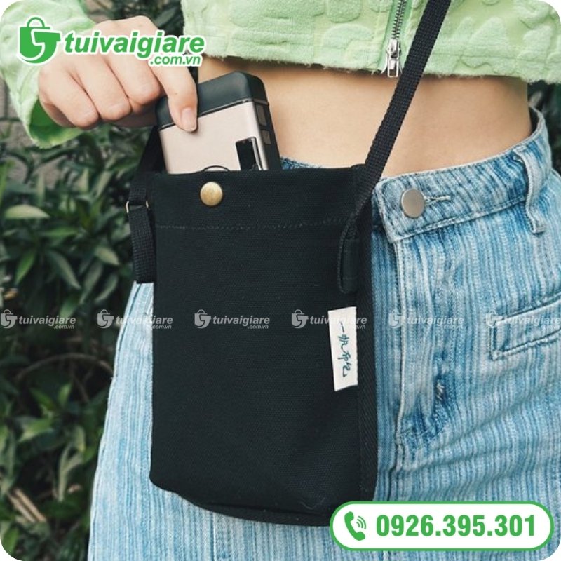 túi đựng điện thoại bằng vải canvas nữ