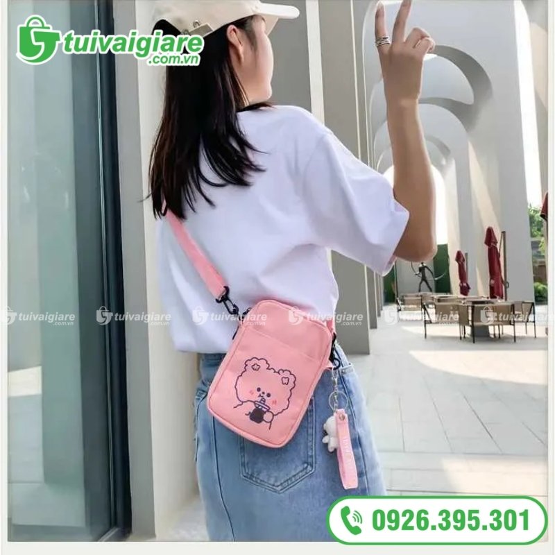 túi vải đựng điện thoại nữ dễ thương