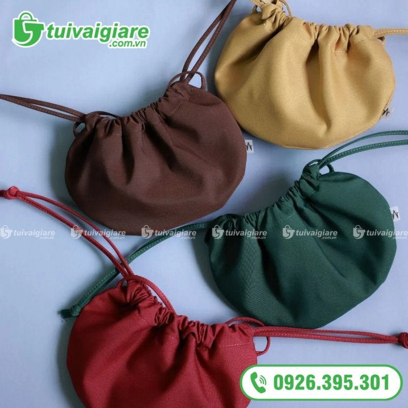 túi vải dây rút nhỏ bo tròn