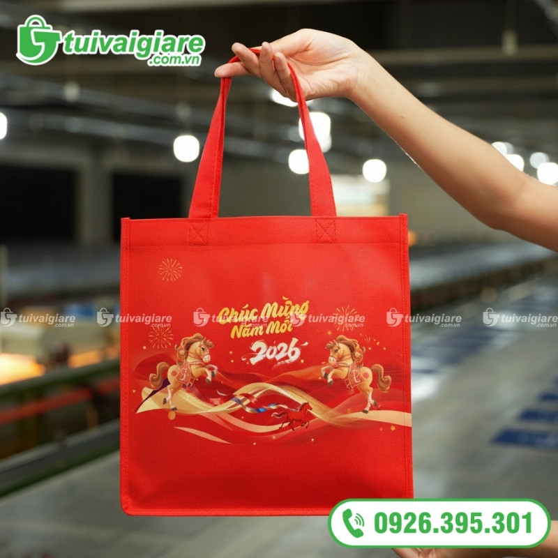 túi vải không dệt chúc mừng năm mới