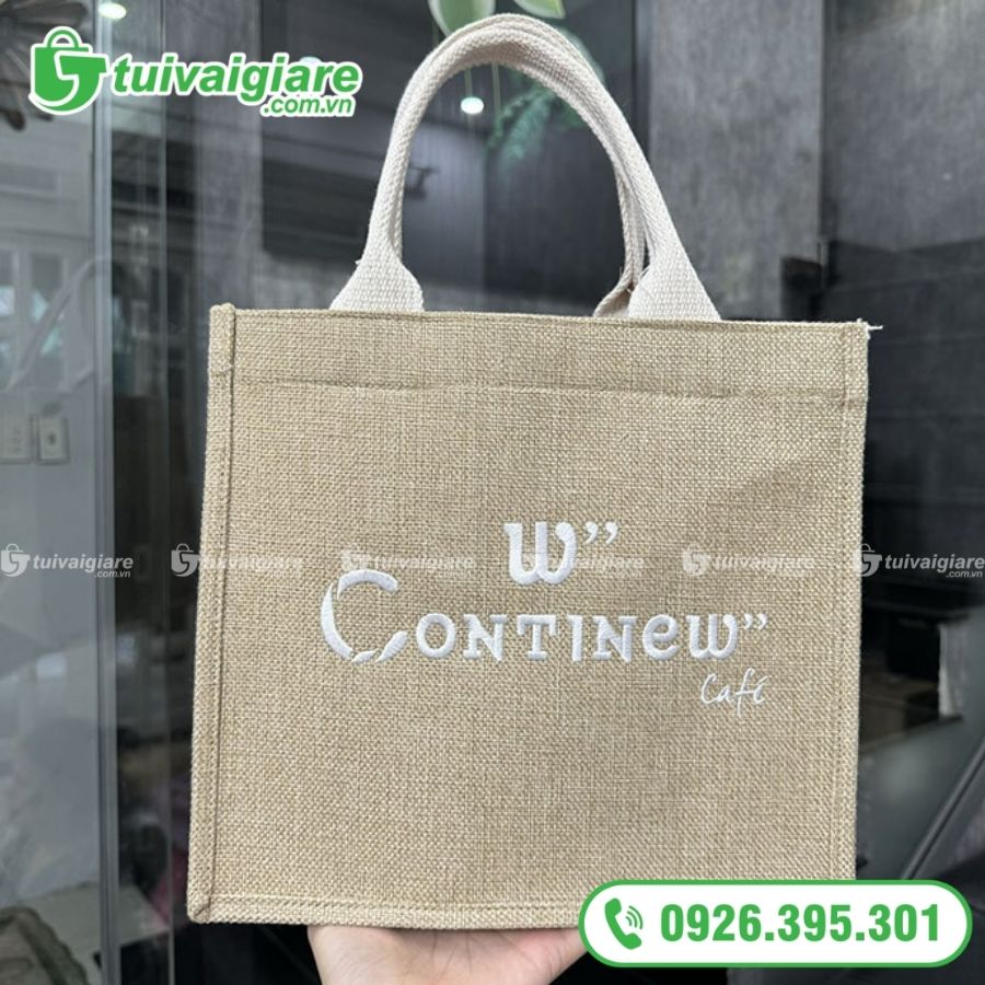 túi vải linen thêu logo